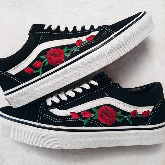 Vans Shoes - Rose Embroidery Vans Size 7 (W)